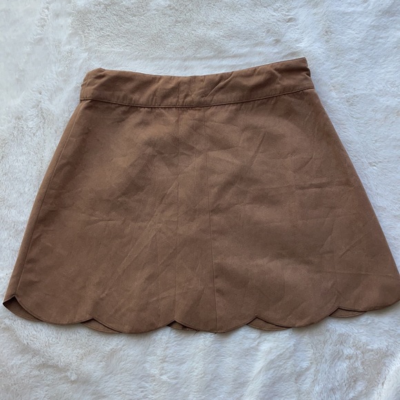 Brown Velvet button up skirt - Picture 2 of 3